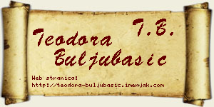 Teodora Buljubašić vizit kartica